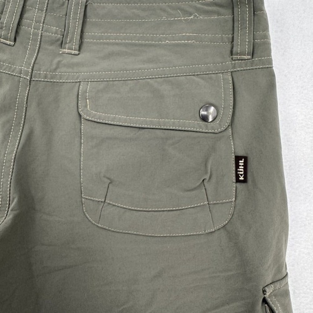 Kuhl Womens Olive Green Cargo Hiking Shorts Size 4 Stretchy Outdoor Utility Hike - Picture 3 of 7